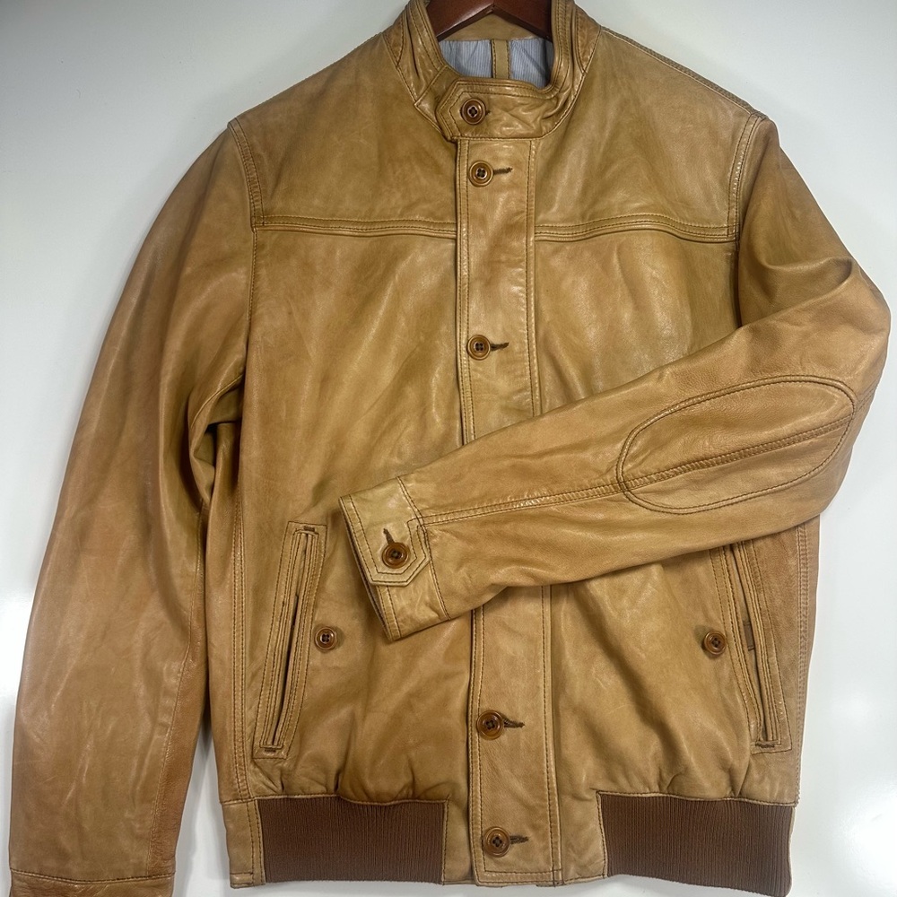 MASSIMO DUTTI Custom Tailored Nappa Leather Bomber NWOT